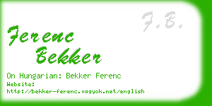 ferenc bekker business card